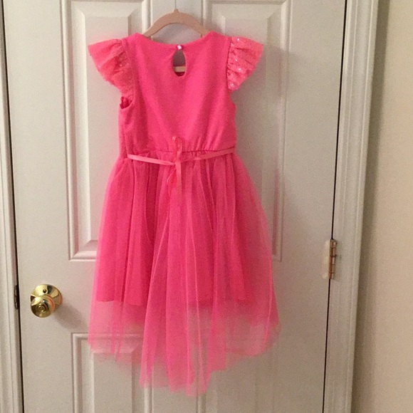NWT Pink Sequined/Tulle Dress - Picture 3 of 5